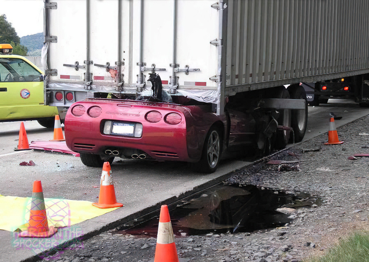 Man driving a Chevrolet Corvette decapitated