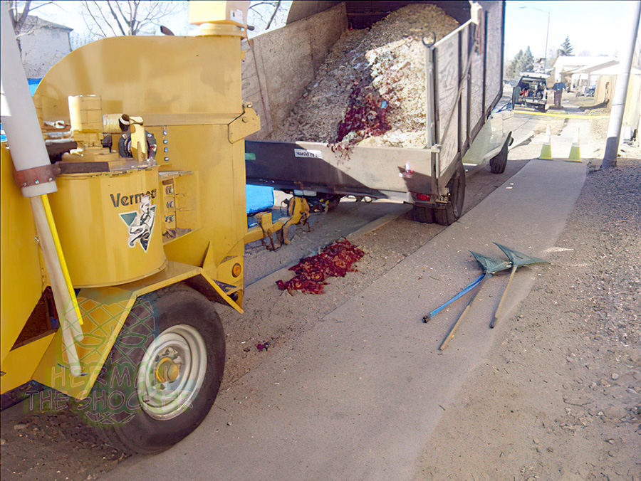 Man accidentally pulled into a woodchipper