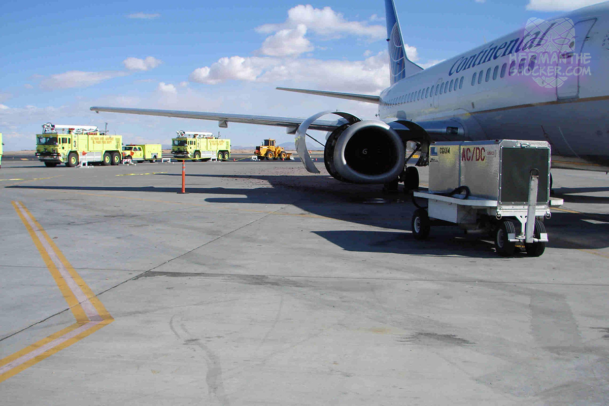 Mechanic sucked into a jet engine