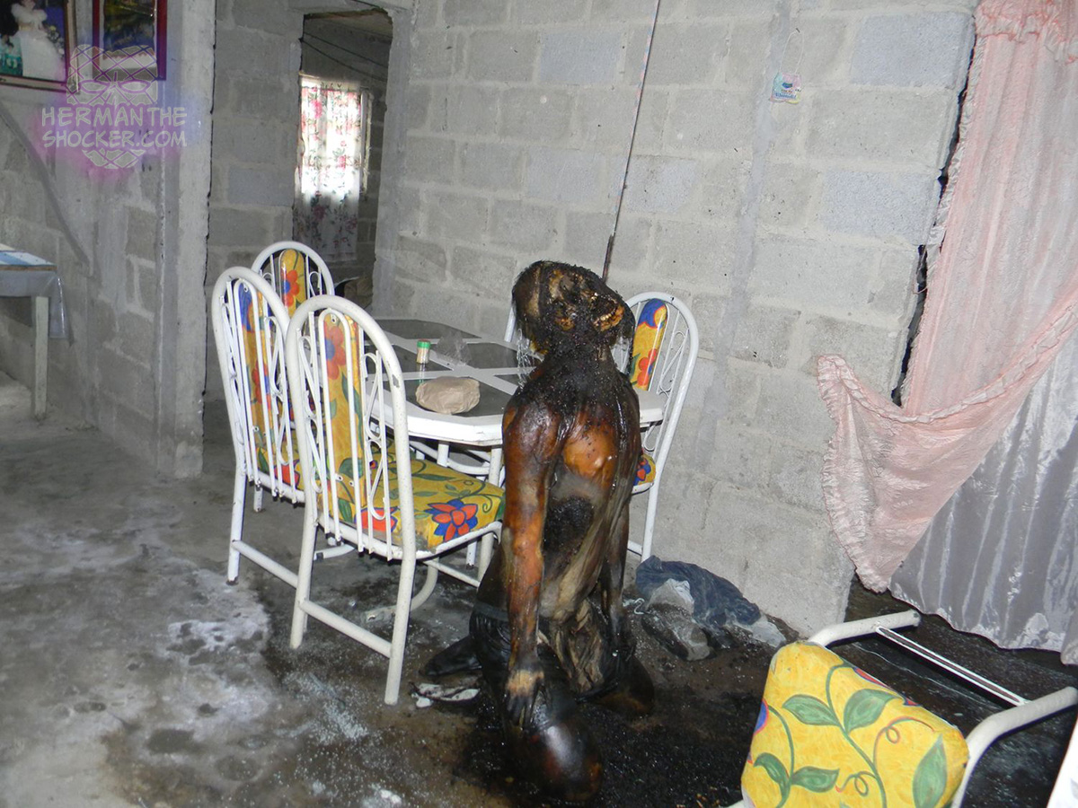 Decomposing suicide victim