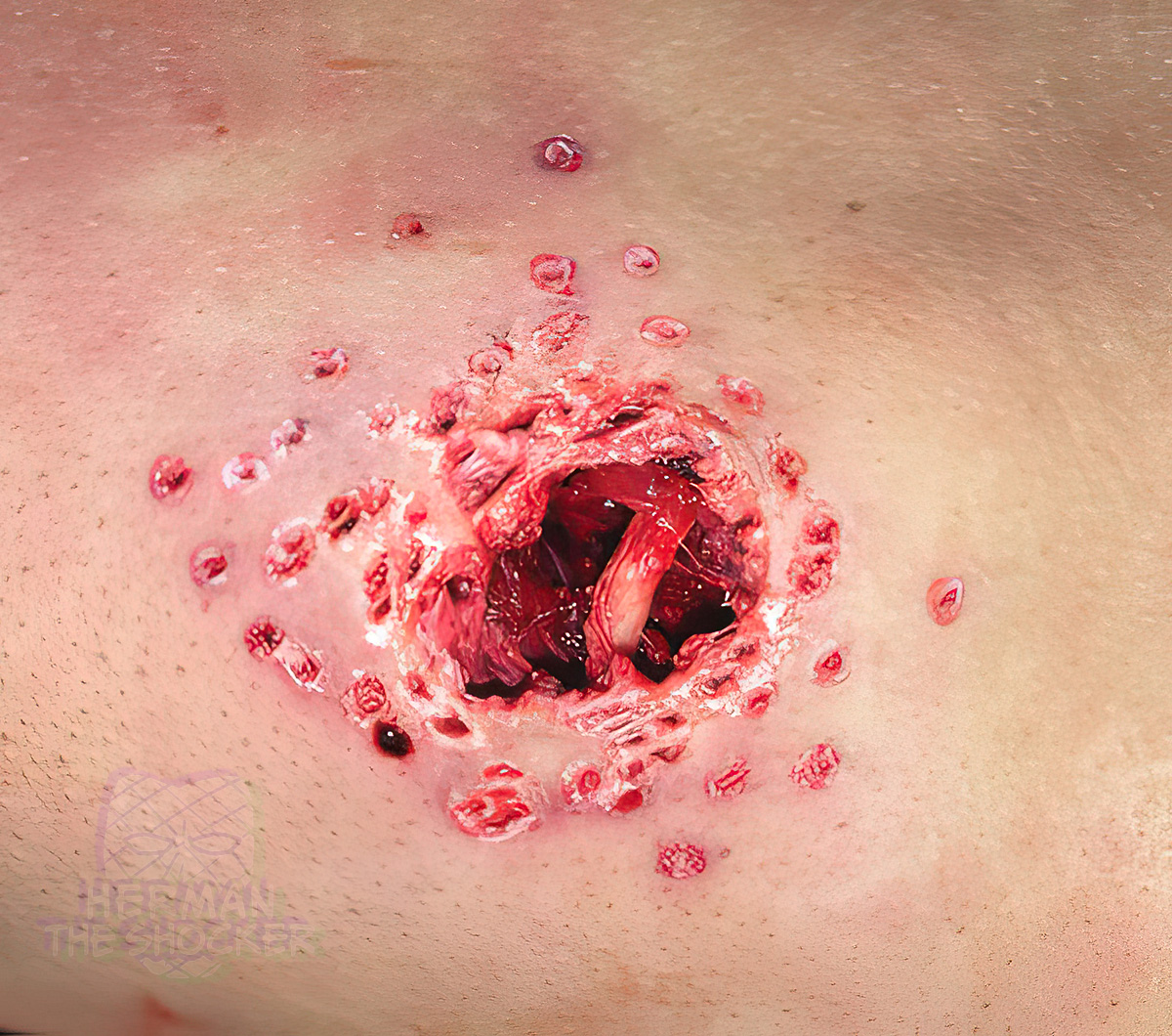 Shotgun shell characteristic individual satellite injuries